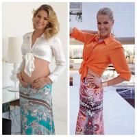 Ana Hickmann compara barriga de 3 meses de gravidez com fotos de antes e depois