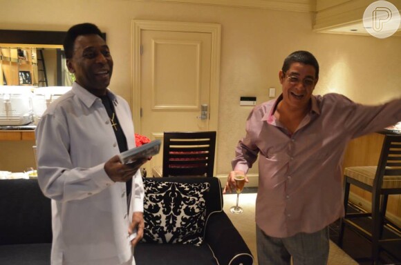 Zeca Pagodinho se encontrou com Pelé antes do show que fez em Las Vegas