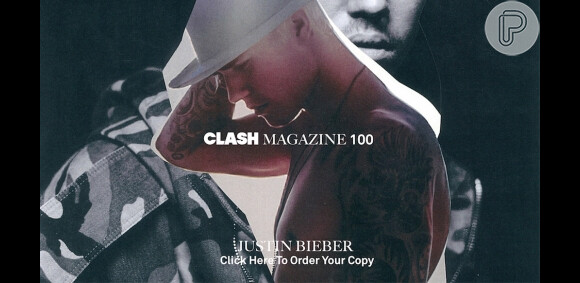 Justin Bieber posou usando apenas um chapéu para a capa da revista 'Clash'