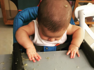 Fernanda Gentil mostra filho com papinha até na cabeça e brinca: 'Bem tranquilo'