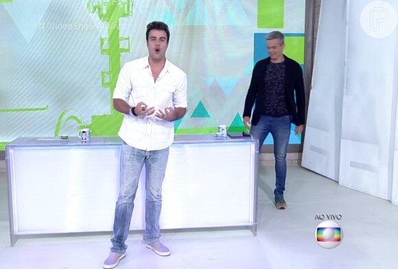 Otaviano Costa foi alvo de brincadeira de Joaquim Lopes no 'Vídeo Show': 'Se empolgou fazendo o negócio da Anitta'