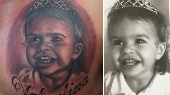 Ceará tatua rosto de Valentina, sua filha com Mirella Santos: 'Minha princesa'