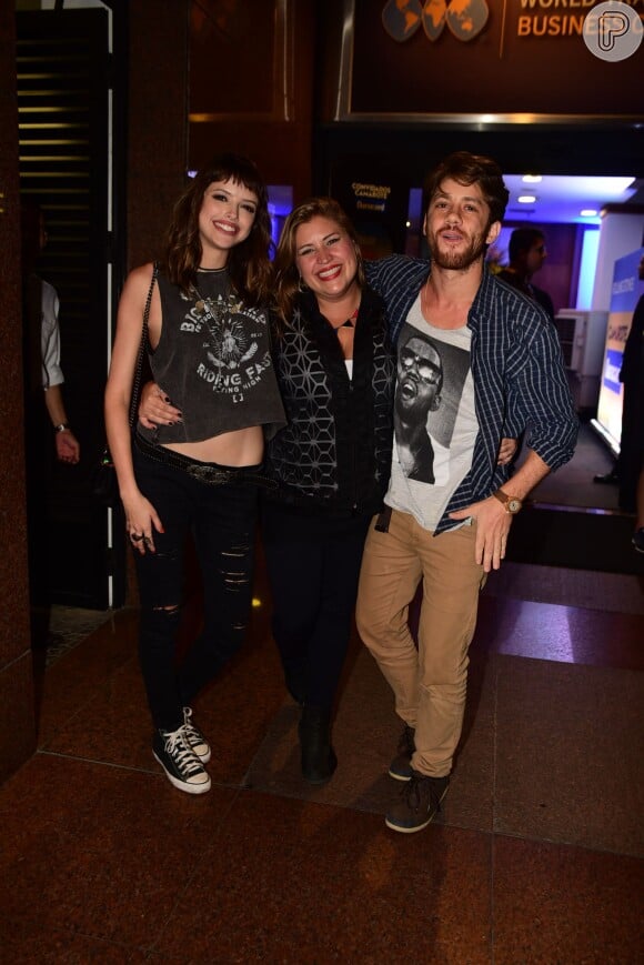 Agatha Moreira e Leonardo Miggiorin no show dos Rolling Stones, em São Paulo, no sábado (27)