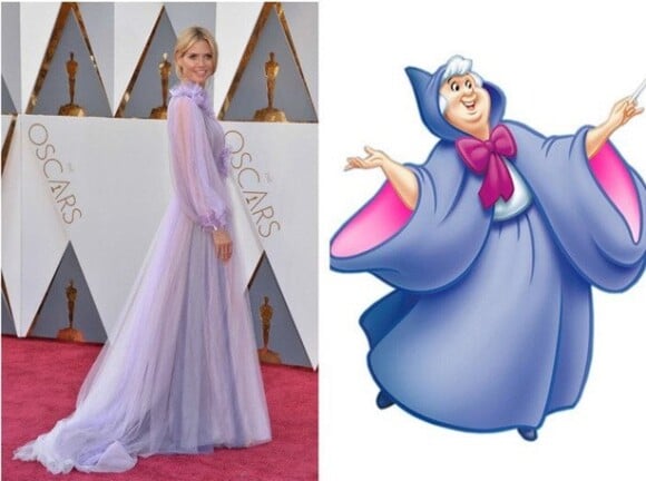 Heidi Klum, que usou vestido Marchesa no Oscar 2016, também foi comparado à fada-madrinha de 'Cinderela'