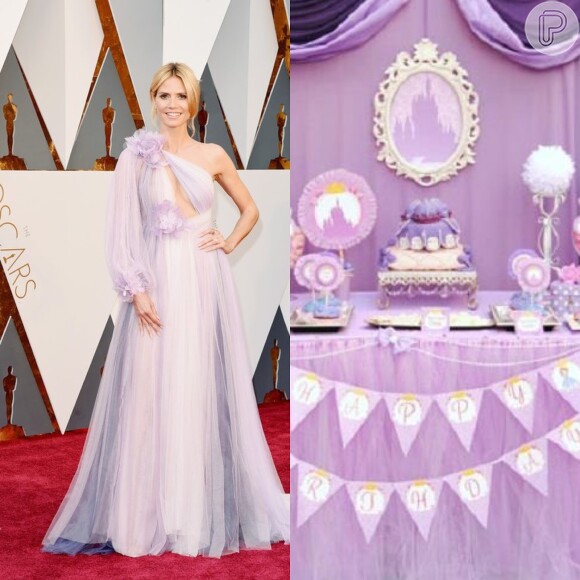 Em mais um meme dos looks do Oscar 2016, Heidi Klum teve seu vestido Marchesa comparado a uma mesa decorada de festa
