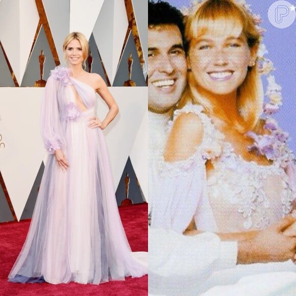 O vestido Marchesa de Heidi Klum no Oscar 2016 também foi comparado ao look usado por Xuxa no filme 'Lua de Cristal'