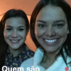 Bruna Marquezine e Fernanda Souza se divertiram ao se ver com os rostos trocados graças a um aplicativo de celular