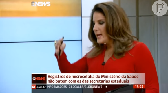 Christiane Pelajo e o ministro da saúde, Marcelo Castro, na estreia de seu novo noticiário, o 'Edição das 16h', na Globo News