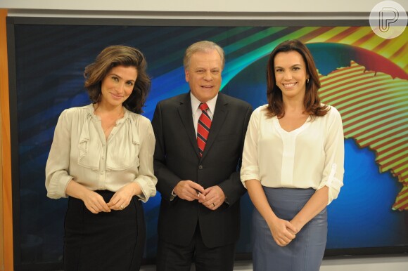 Renata Vasconcelos se despediu do 'Bom Dia Brasil' na manhã desta segunda-feira, 30 de setembro de 2013, e a apresentou Ana Paula Araújo, sua substituta