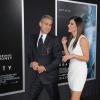 Sandra Bullock e George Clooney conversam durante première do filme 'Gravity'