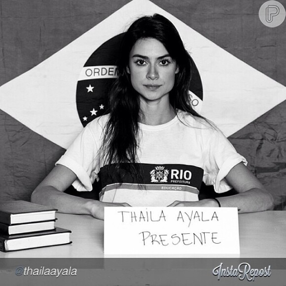 Thaila Ayala, que também foi às ruas em junho, também entrou na campanha