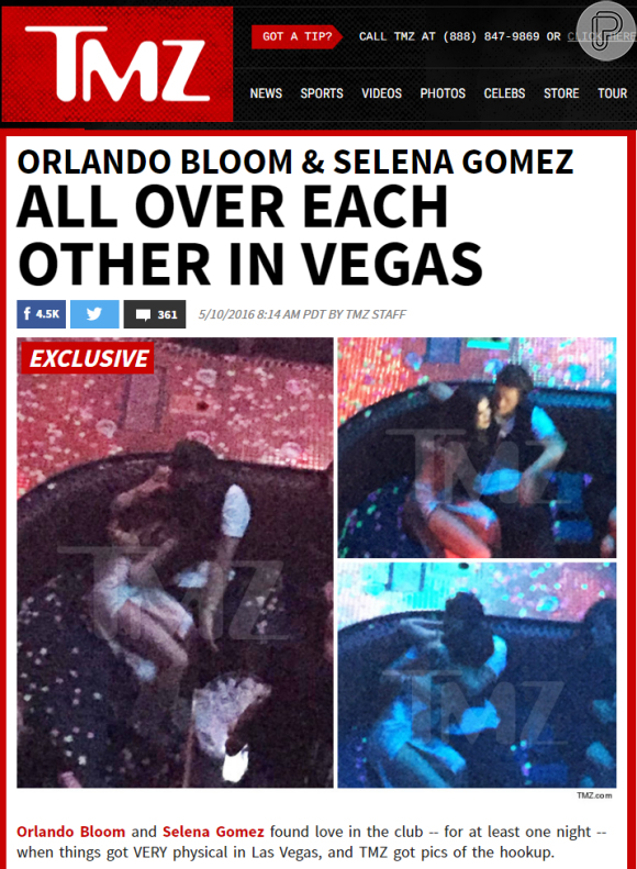 Selena Gomez e Orlando Bloom foram flagrados em clima de romance e intimidade após o show da cantora