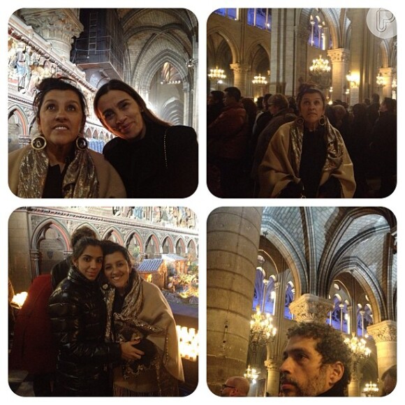 Regina Casé visita a Catedral de Notre-Dame, em Paris