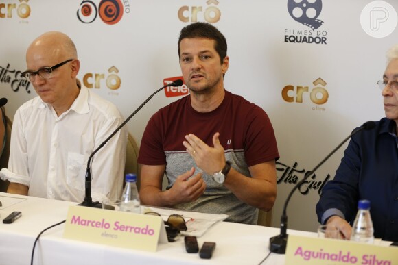 Marcelo Serrado é fotografado na coletiva de imprensa de 'Crô - O Filme', no Rio de Janeiro, em 11 de novembro de 2013