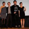 Selton Mello e a equipe de produção do filme 'O Palhaço' subiram ao palco para receber o prêmio da Academia Brasileira de Cinema em 2012