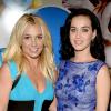 Britney posa ao lado de Katy Perry, no lançamento do filme 'Smurfs 2'