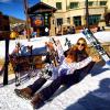 'Momento especial!', escreveu Ticiane, ao esquiar com a filha Rafaella nos Estados Unidos 