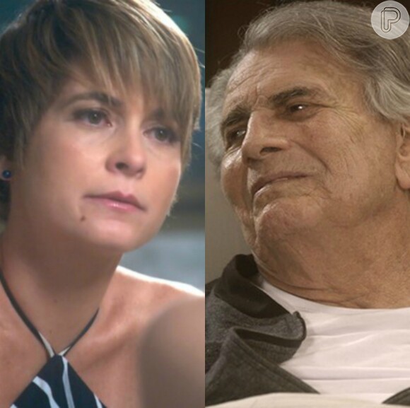Helô (Claudia Abreu) impede o assassinato de Fausto (Tarcísio Meira), na novela 'A Lei do Amor'