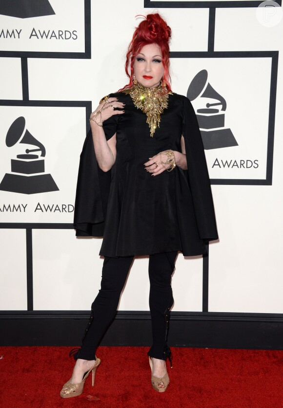 Cyndi Lauper veste Alexander McQueen no Grammy Awards 2014 