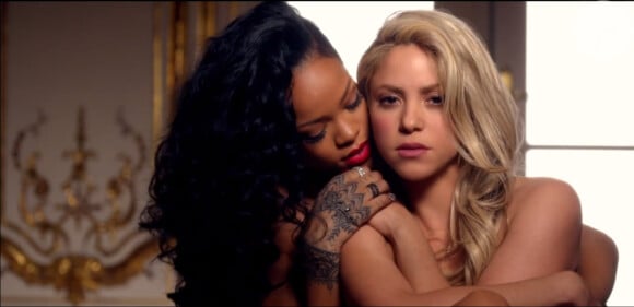 Shakira e Rihanna se abraçam no clipe 'Can't Remeber to forget You'