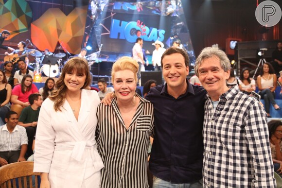 Alice Wegmann participou do 'Altas Horas' com Rafael Cortez e Rogéria