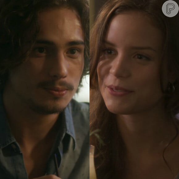 Nicolau (Danilo Mesquita) faz declaração de amor para Luana (Joana Borges) depois que JF (Maicon Rodrigues) trai a namorada novamente, na novela 'Rock Story'