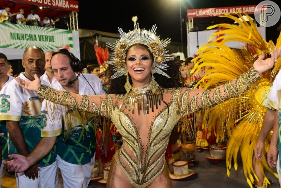 Viviane Araújo vem representando um relicário no desfile da Mancha Verde, em São Paulo
