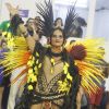 Luiza Brunet, uma das musas da escola de samba Imperatriz Leopoldinense, voltou à Sapucaí na noite deste domingo, 26 de fevereiro de 2017