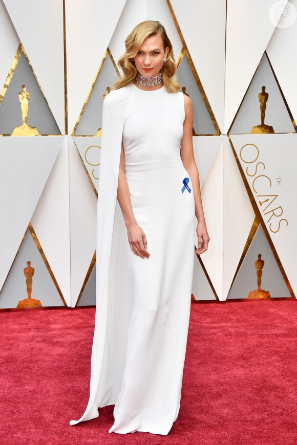 Karlie Kloss de Stella McCartney na 89ª edição do Oscar, em Los Angeles, na Califórnia, realizada na noite deste domingo, 26 de fevereiro de 2017