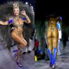 Cinthia Santos, rainha de bateria da Águia de Ouro, usou look ousado no desfile do Carnaval de São Paulo