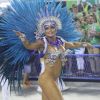Musa da União da Ilha, Dani Sperle mostrou samba no pé durante desfile da escola nesta segunda-feira, 27 de fevereiro de 2017