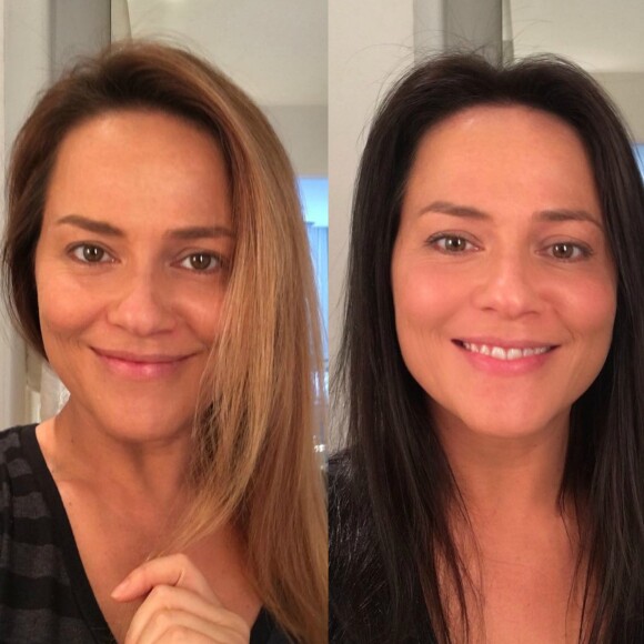 Vivianne Pasmanter publicou o 'antes e depois' em seu Instagram após tingir os cabelos para interpretar a personagem Germana em 'Novo Mundo'