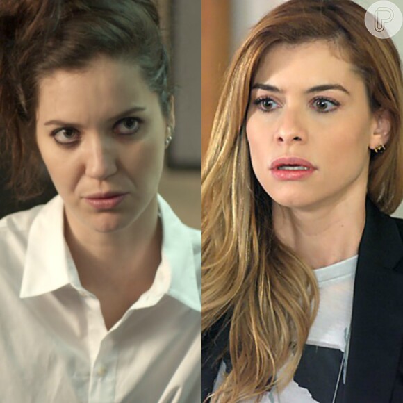 Lorena (Nathalia Dill) ameaça Diana (Alinne Moraes) na novela 'Rock Story', em 17 de março de 2017