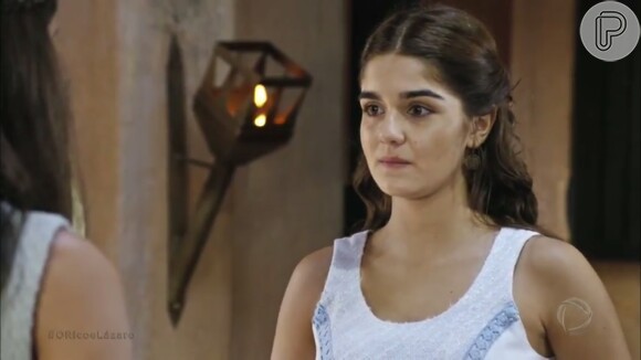Preocupada, Joana (Maitê Padilha) pede para Asher (Rafael Gevu) não vingar a morte de Abel (Tiago Marques), na novela 'O Rico e Lázaro'