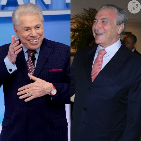 Silvio Santos exibiu os cabelos brancos e comentou sobre o seu novo visual: 'É a tinta do presidente Michel Temer'