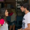 Luiza (Barbara Maia) briga com Lucas (Bruno Guedes) por causa de Martinha (Malu Pizzatto), na novela 'Malhação: Pro Dia Nascer Feliz'