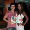 Guilherme Leicam posa com Aline Prado, a capa da edição de fevereiro da revista Playboy, em lançamento da revista no Rio de Janeiro