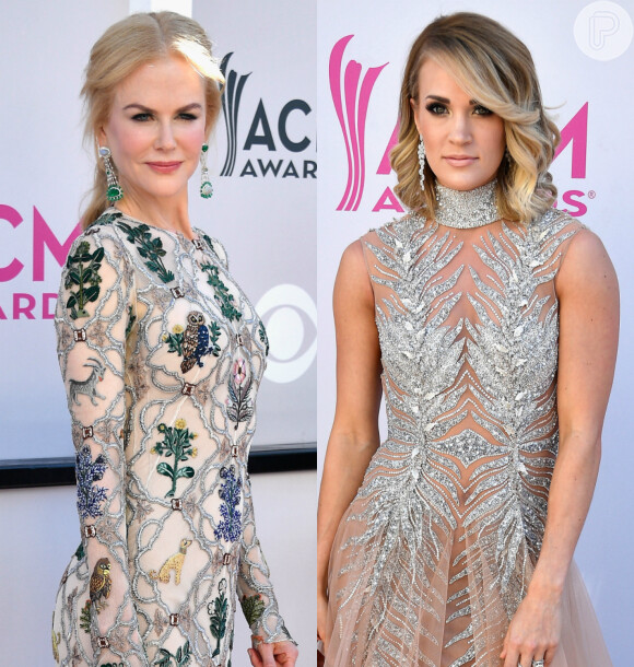 Nicole Kidman e Carrie Underwood capricharam no visual para Country Music Awards 2017. Veja os looks que passaram pelo tapete vermelho da premiação!