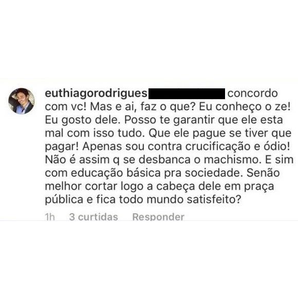Thiago Rodrigues defendeu José Mayer após a acusação de assédio sexual