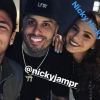 Bruna Marquezine e o namorado, Neymar, posam com cantor Nicky Jam nesta quinta-feira, dia 06 de abril de 2017