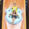 A atriz Isabella Santoni, embaixadora do Dia Mundial da Alegria, no Beach Park, se esbaldou nos brinquedos do parque aquático