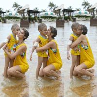Isabella Santoni brinca com crianças em parque aquático: 'Juntos somos fortes'