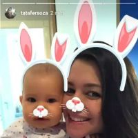 Grávida, Thais Fersoza filma filha, Melinda, com orelhinha de coelho: 'Páscoa'