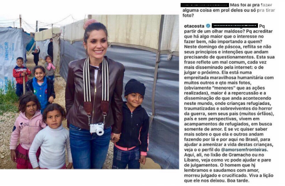 Otaviano Costa defende a mulher, Flávia Alessandra, de crítica de fã por foto com crianças no Líbano
