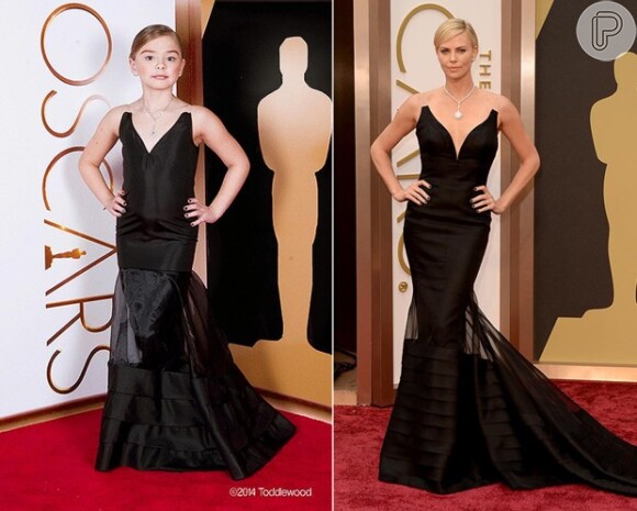 Charlize Theron em versão mirim; projeto fotográfico 'Toddlewood' faz réplica de looks de estrelas no Oscar 2014