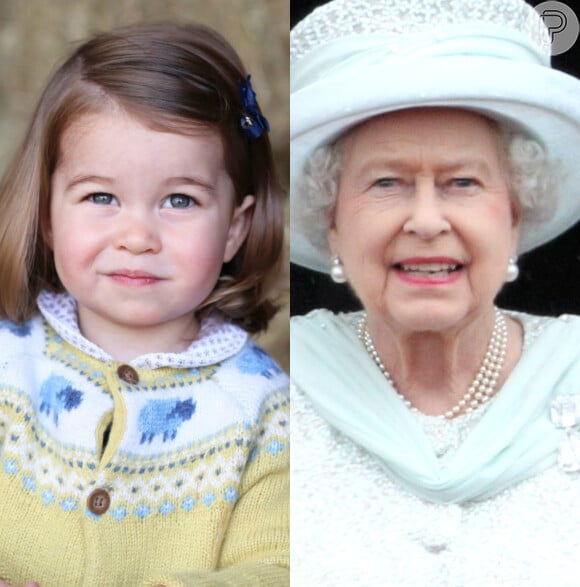 Princesa Charlotte chama atenção por semelhança com a bisavó, Rainha Elizabeth II