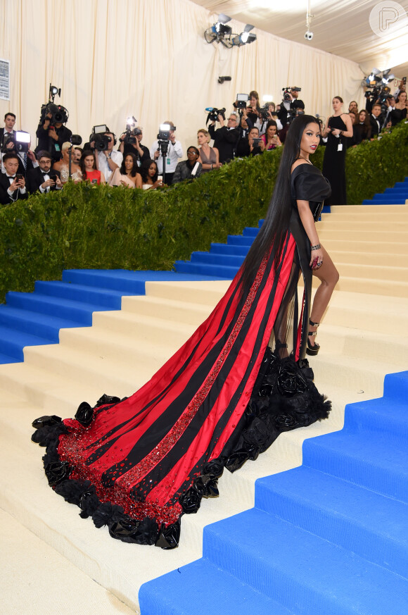 Nicki Minaj no MET Gala, realizado no Museu Metropolitan, em Nova York, na noite desta segunda-feira, 1º de maio de 2017
