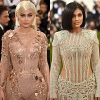 Kylie Jenner exibe cintura fina no MET Gala e fãs sugerem: 'Cirurgia'. Compare!