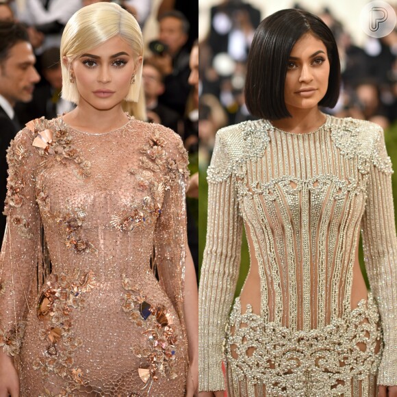 Kylie Jenner chamou atenção ao exibir a cintura fina no MET Gala 2017, realizado em Nova York, em 1º de maio de 2017