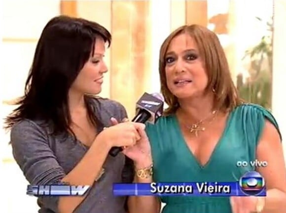No 'Vídeo Show', Geovanna Tominaga passou por uma saia justa com Susana Vieira